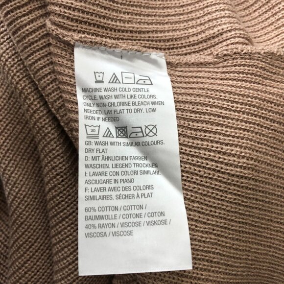 Isaac Mizrahi Live! Womens Sweater Short Sleeve Ruffle Ribbed Knit Brown M - Picture 4 of 5